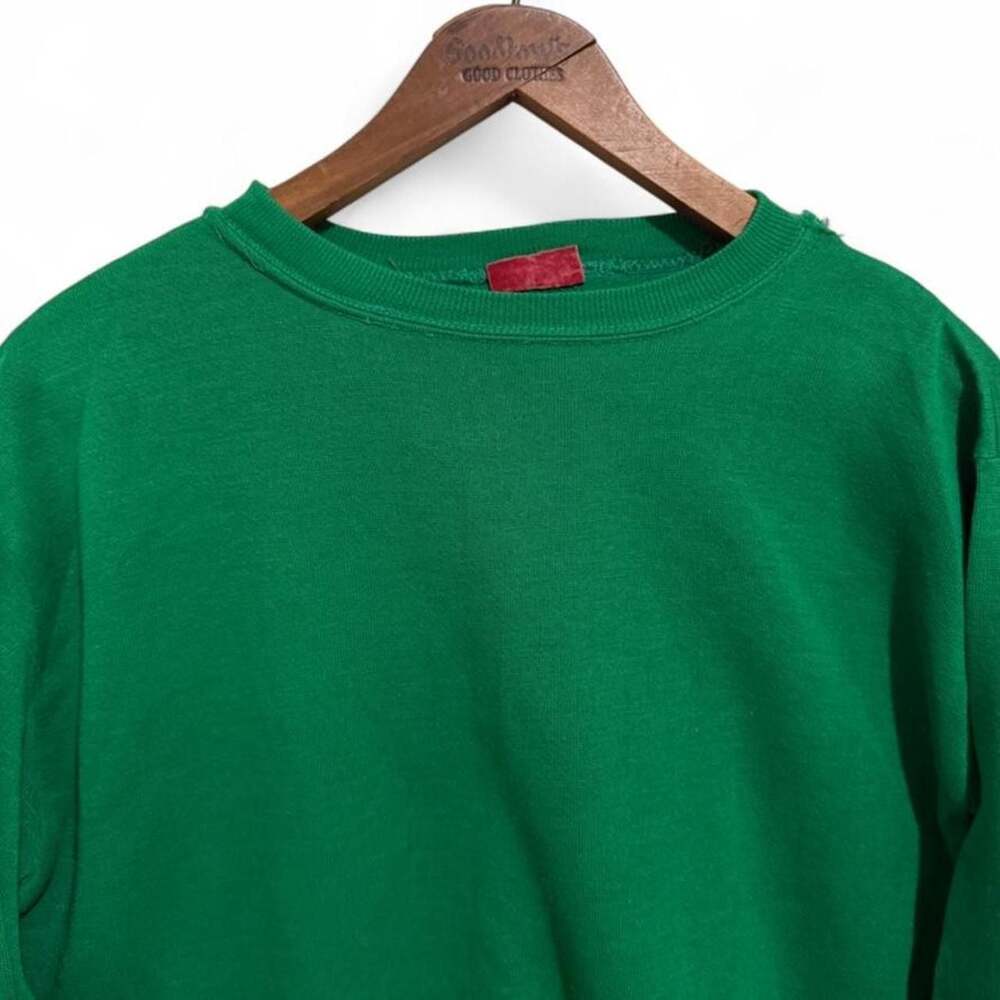 Vintage 1970s Kelly Green Blank Crewneck Sweatshirt